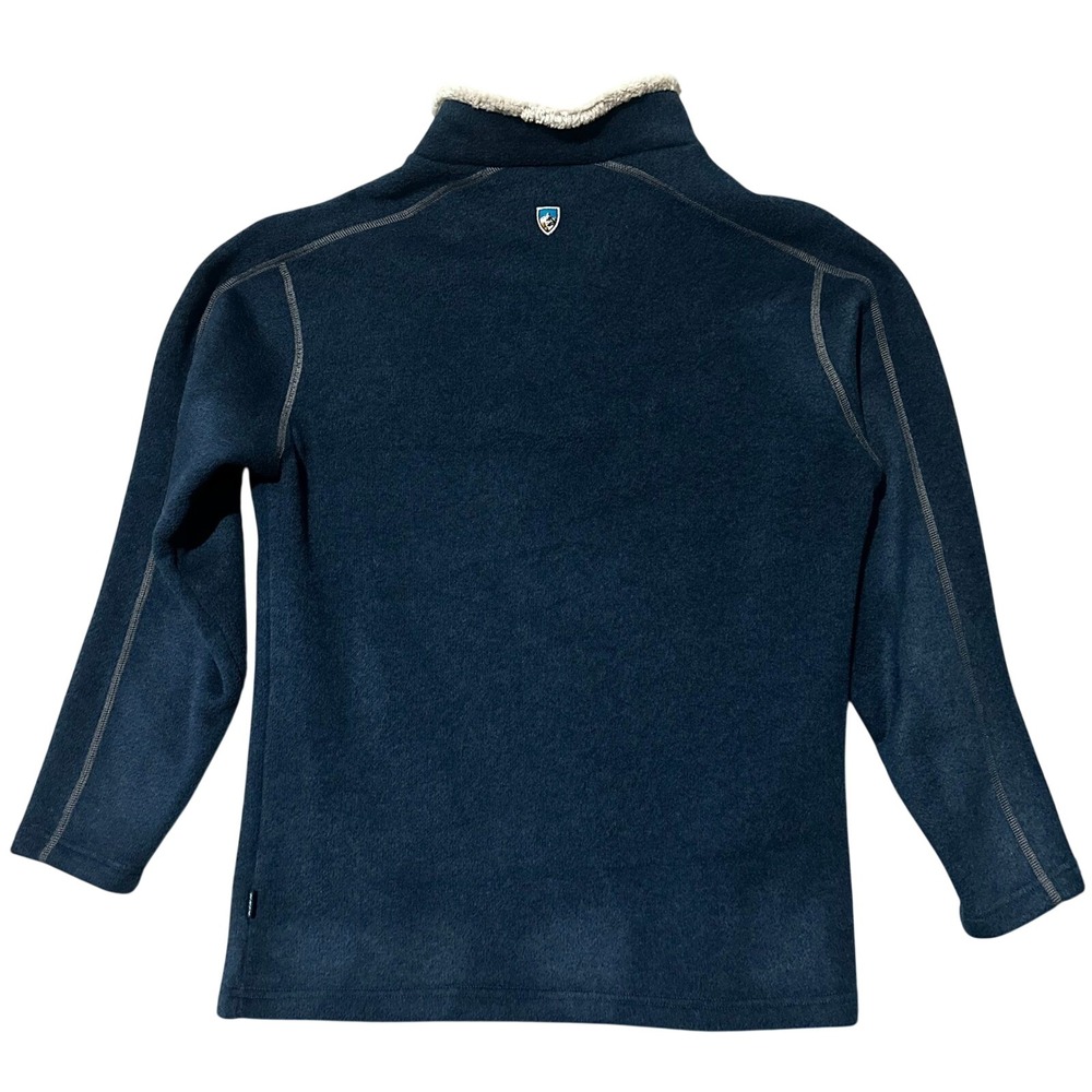 Kuhl Alfpaca Fleece Pullover Mens Medium Navy Blue Quarter Zip Sweater 108846 - Picture 13 of 15